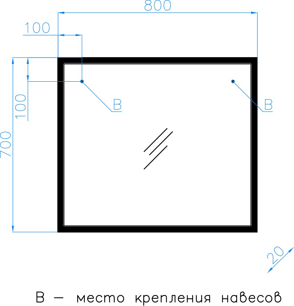 Зеркало Style Line Лофт 80 бетон ЛС-000010024 - 4