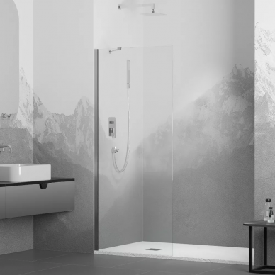 Душевая перегородка RGW Walk In 110х195 хром стекло прозрачное 351011011-11 - 0