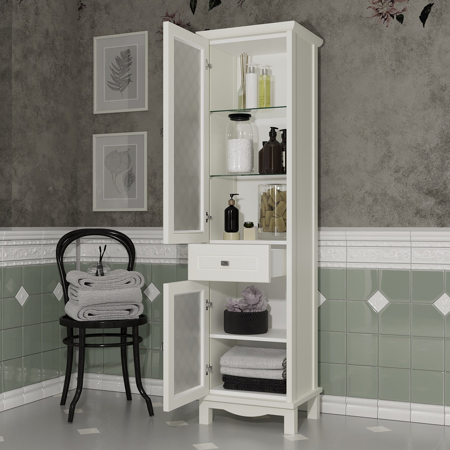 Шкаф-пенал Opadiris Омега 45 L слоновая кость 00-00001616 - 2