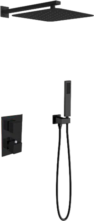 Душевой комплект встраиваемый Vincea черный матовый VSFW-102TMB - 0