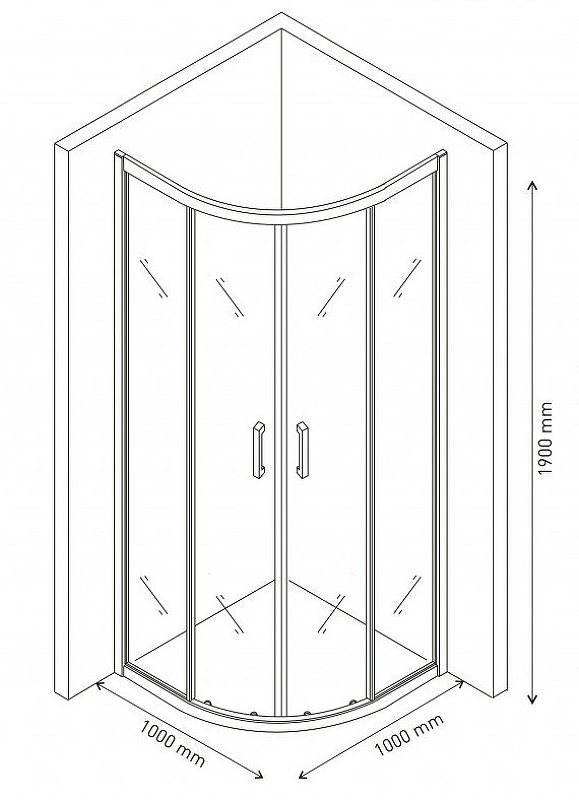 Душевой уголок Berges Solo R 100х100 хром 061120 - 2