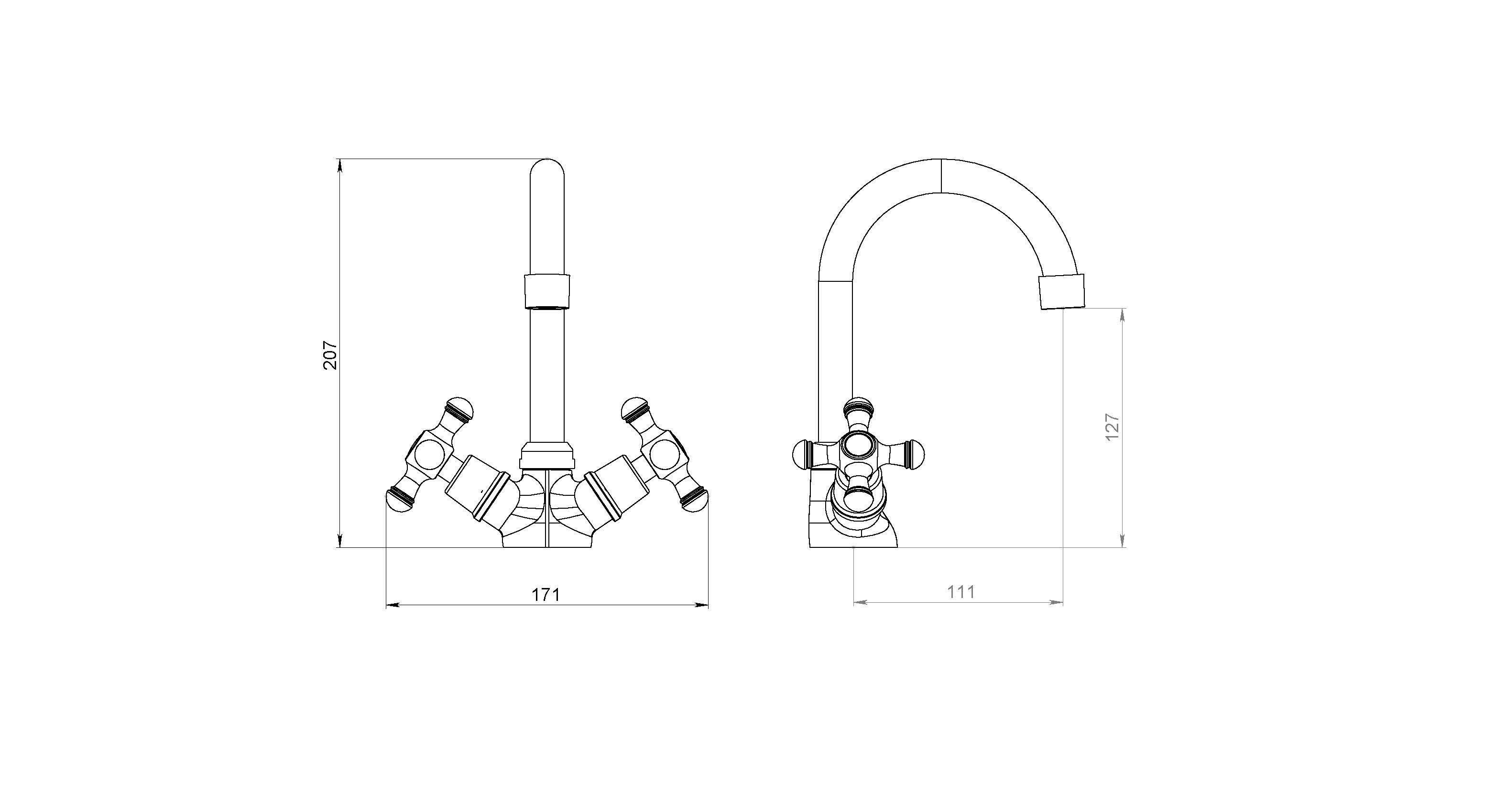 Смеситель для кухонной мойки Redblu by Damixa Retro хром  230210000 - 7