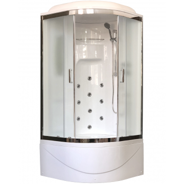 Душевая кабина Royal Bath 90х90 хром стекло матовое с гидромассажем RB90NRW-C-CH-P - 0