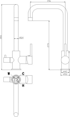 Смеситель для кухонной мойки Rossinka  хром  Z35-29 - 1