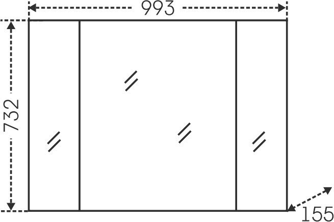 Зеркало-шкаф Санта Стандарт 99.3 см  113012 - 6