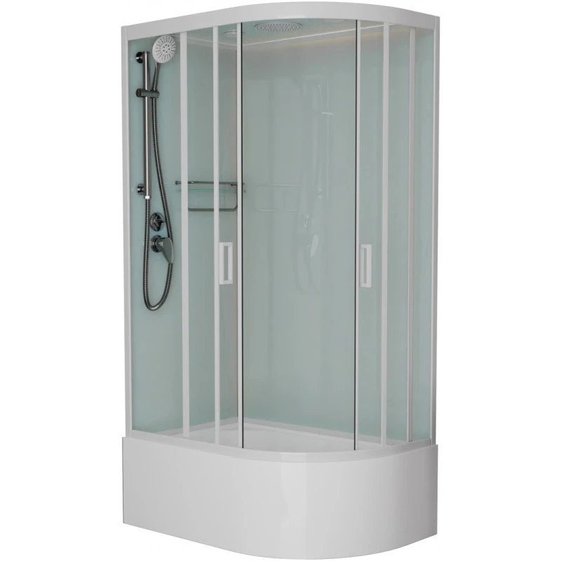 Душевая кабина Frank 120х80 левая белая стекло матовое 20036 - 0