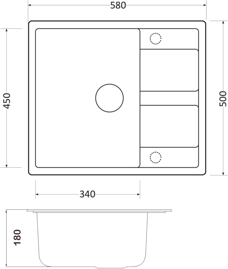 Мойка кухонная Zorg Granit GR 580 BLACK BRONZE бронза - 1