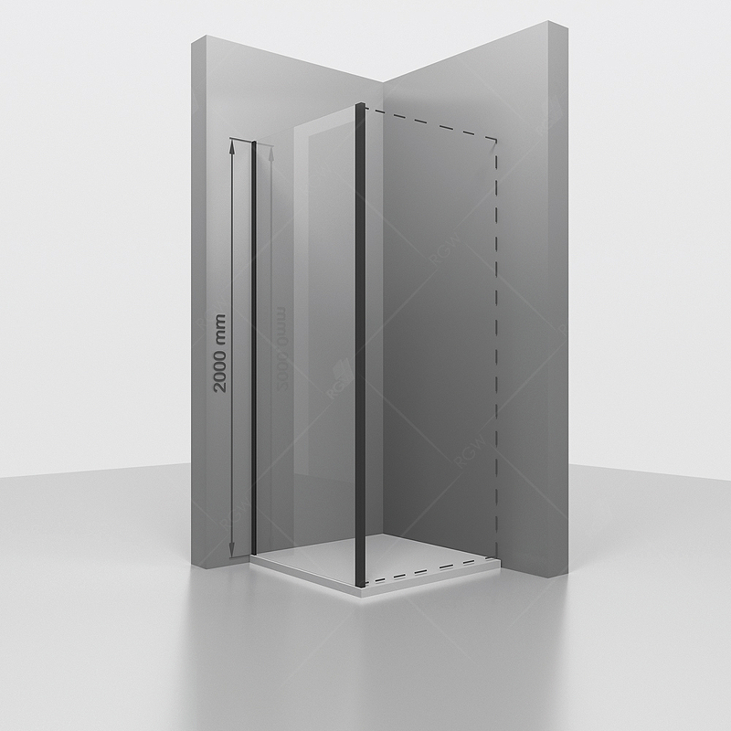 Боковая панель Rgw 90х200 черная стекло прозрачное 352205309-14 - 1