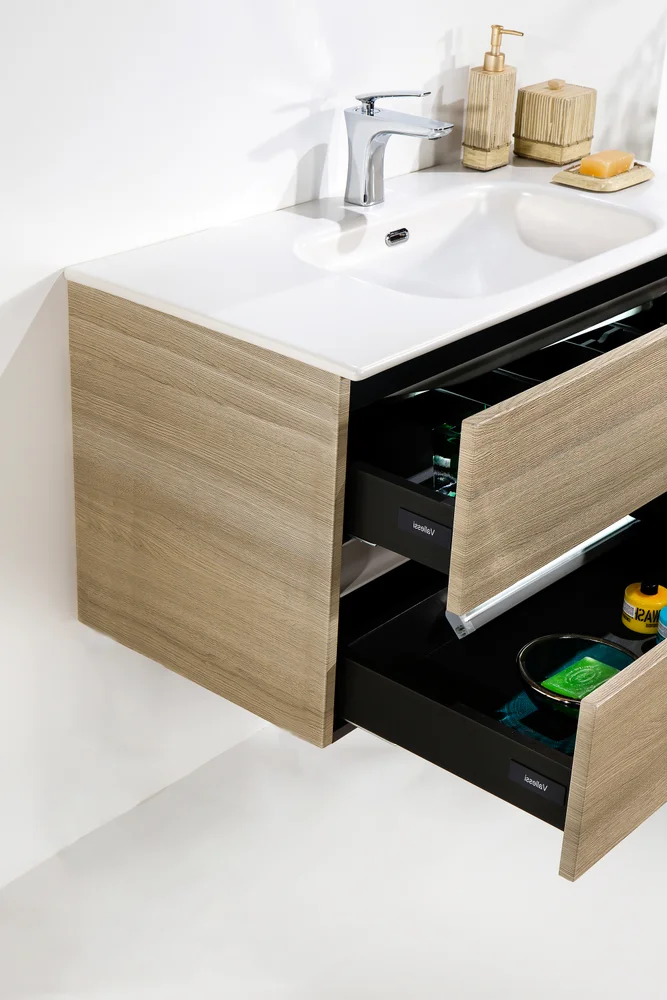 Тумба под раковину Armadi Art Vallessi 100 светлое дерево 837-100-L - 8