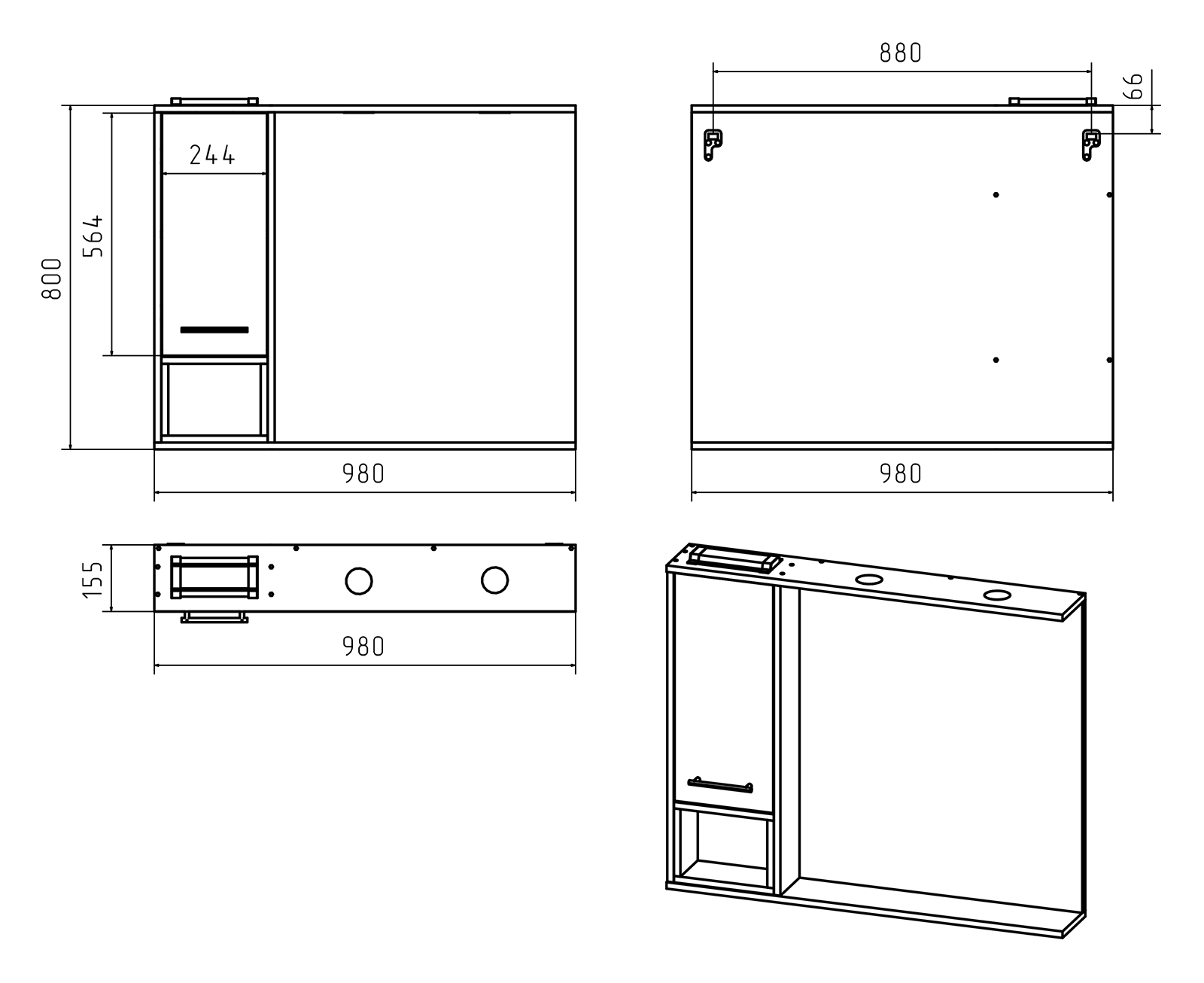 Зеркало Misty Фетта 100 L c подсветкой, белое П-Фет04100-011Л - 4
