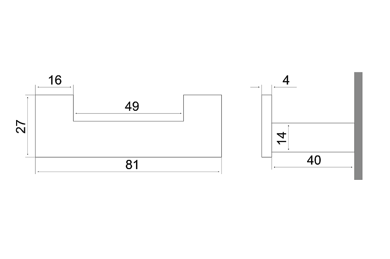 Крючок двойной Excellent Riko черный DOEX.1602BL - 1