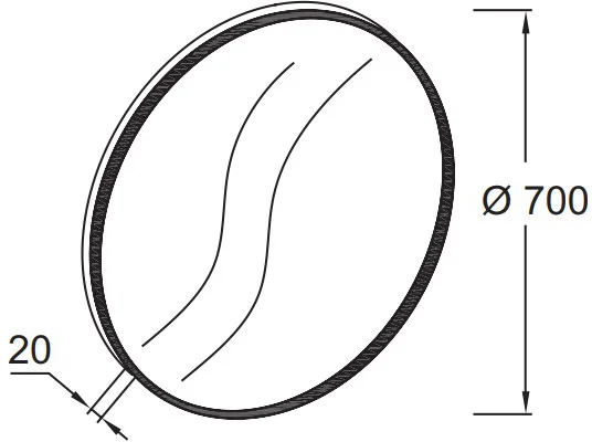 Зеркало Jacob Delafon Odeon Rive Gauche 70 черный сатин EB1177-S14 - 3