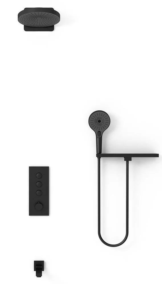 Душевой комплект Vincea Inspire с термостатом черный матовый VSFW-433TI2RMB - 1
