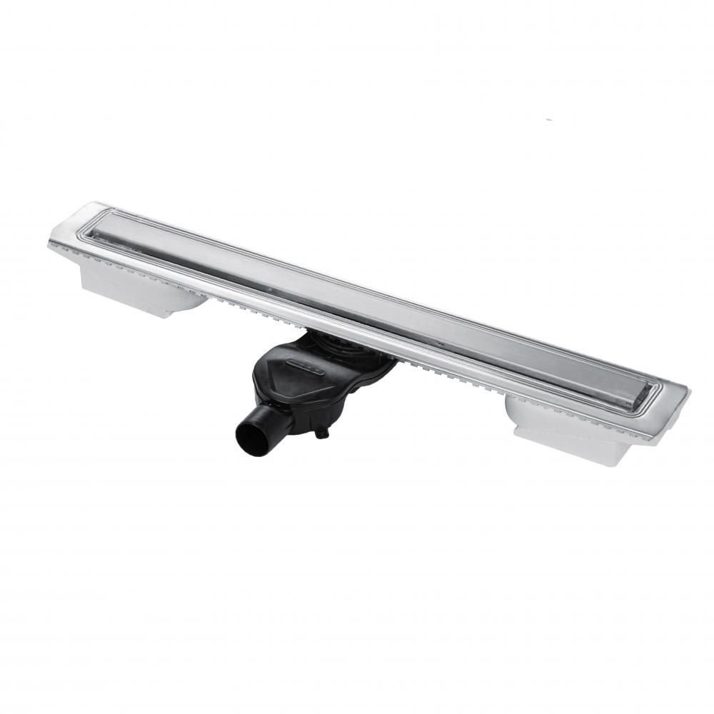 Желоб BERGES водосток C1 Norma 700, матовый хром, S-сифон D50 H60 боковой 90138 - 0