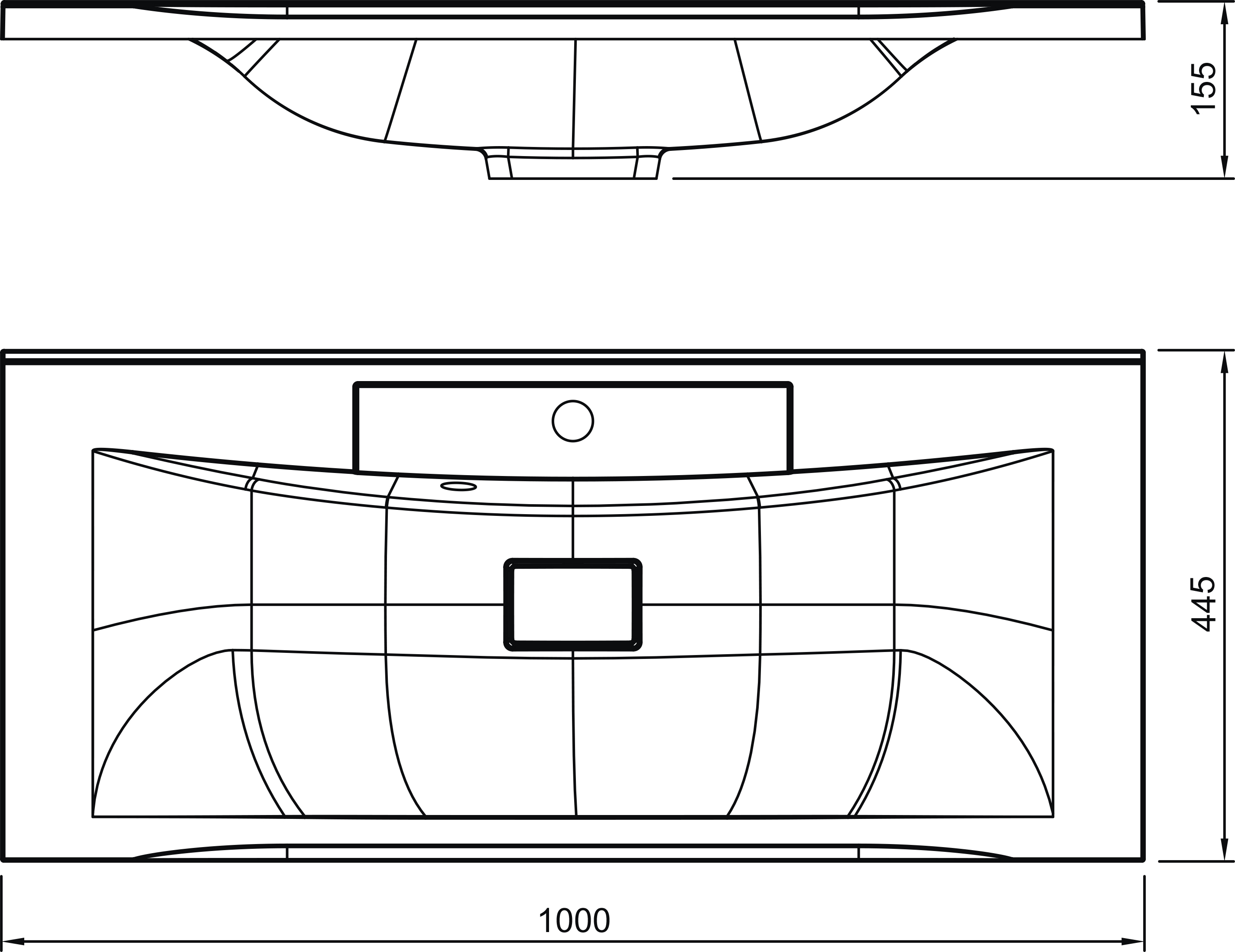 Мебельная раковина Florentina Прима 100 10.010.01000.001 - 4