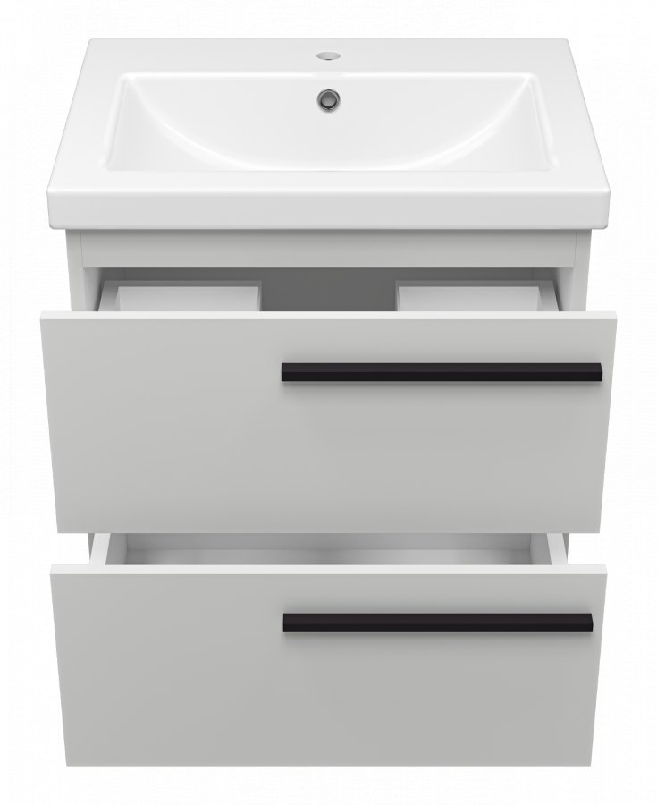 Тумба под раковину подвесная Misty Ненси 60 серый П-Нен-09060-502Я - 3