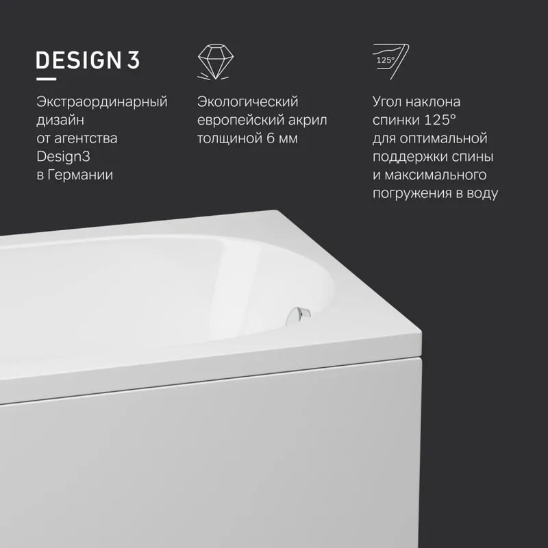 Акриловая ванна AM.PM Spirit V2.0 W72A-180-080W-A2 180x80 см, пристенная, белая - 4