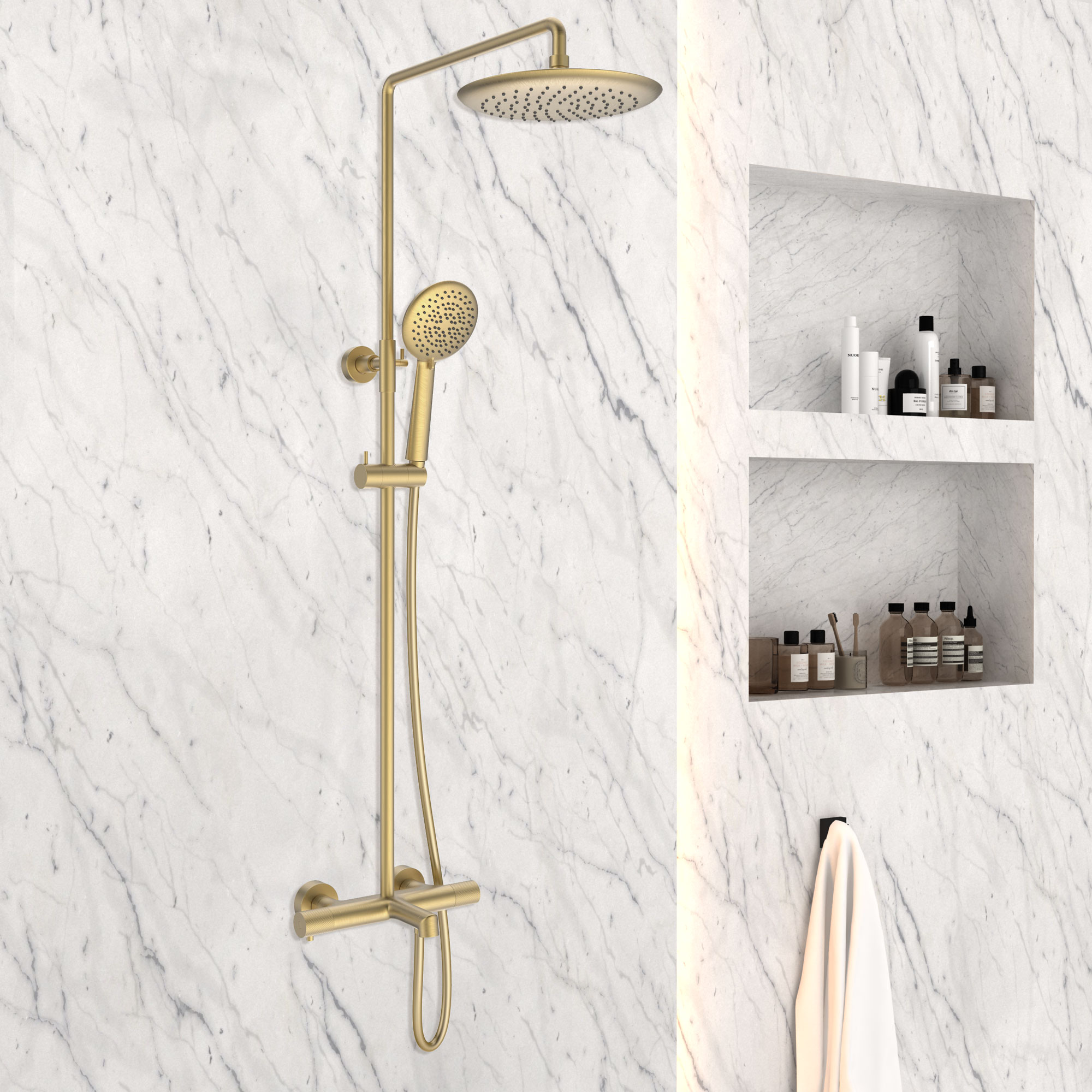 Душевая стойка Vincea Desire термостатическая золото VSFS-1D1TBG - 1