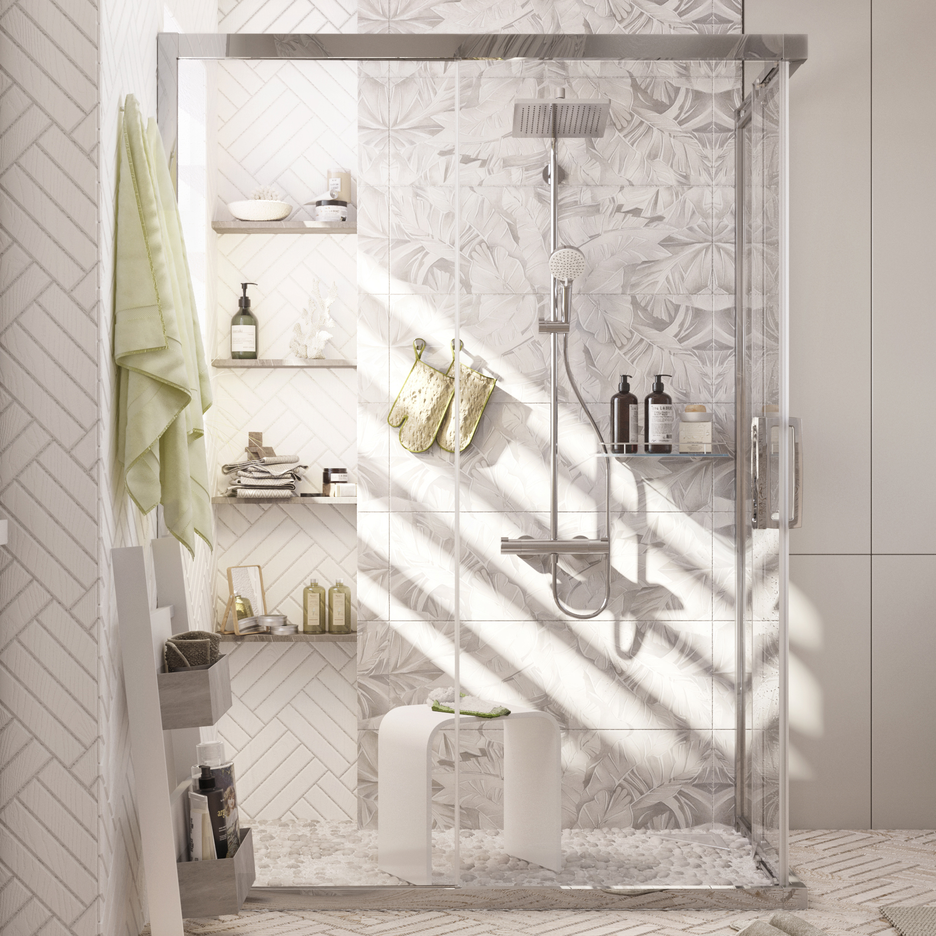 Душевой уголок STWORKI Карлстад DE019RC8090200CH 90x80 см профиль хром глянец 3GW043TTKK000 - 0