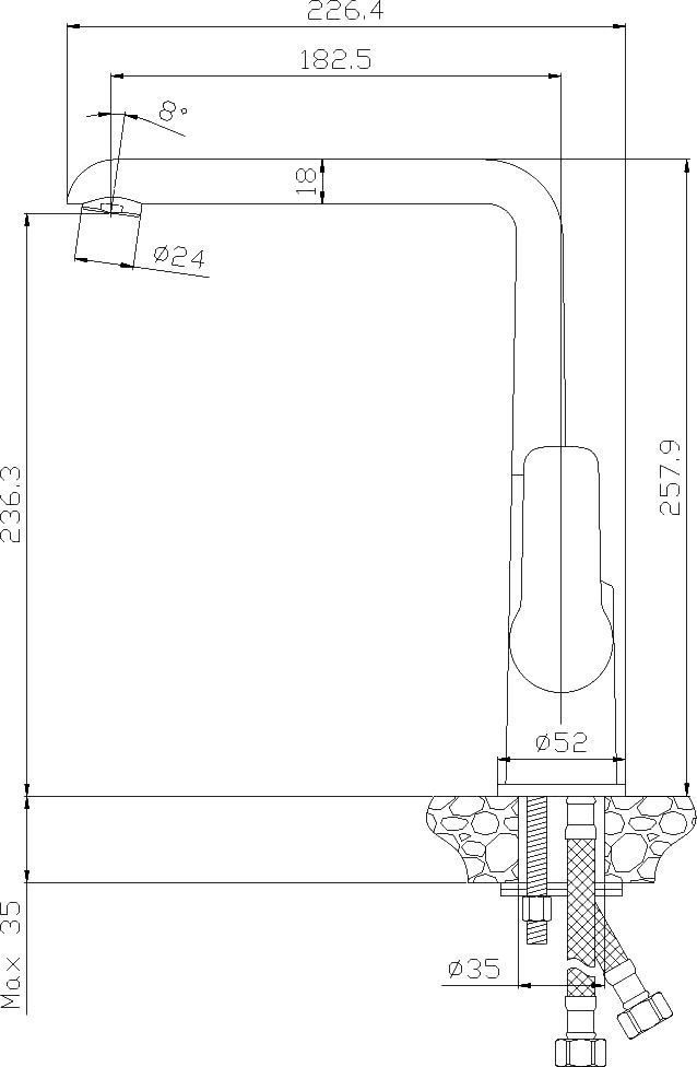 Смеситель для кухонной мойки Rossinka  белый, хром  W35-23 - 1