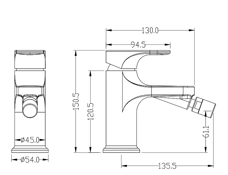 Смеситель для биде Boheme Spectre бронза 456-BR - 1
