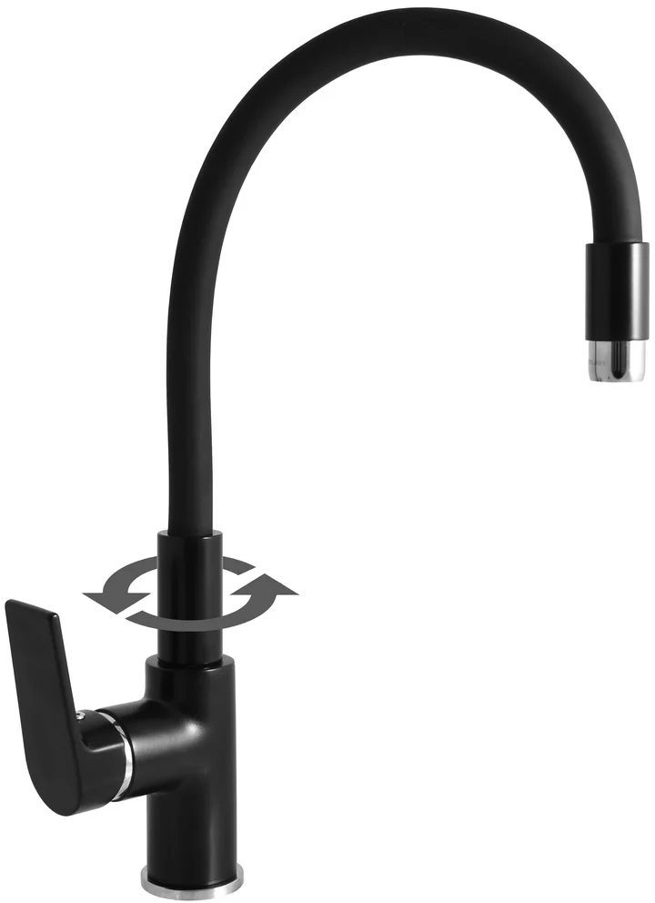 Смеситель для кухни Rav Slezak Colorado с гибким изливом черный матовый - хром CO119.5/10CMATC - 1