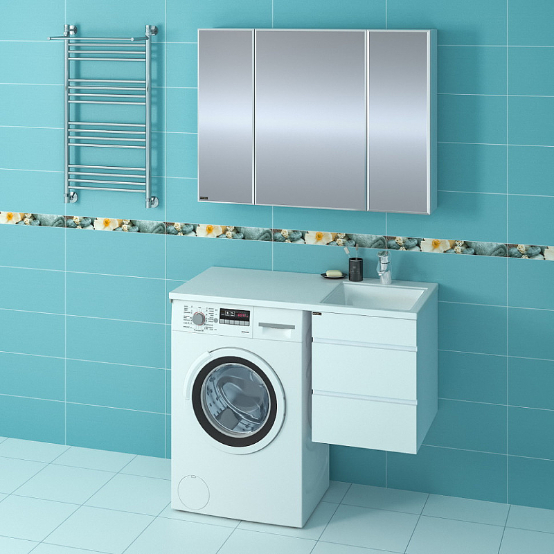 Раковина над стиральной машиной Санта Лидер 100 R белый 900107NW - 4