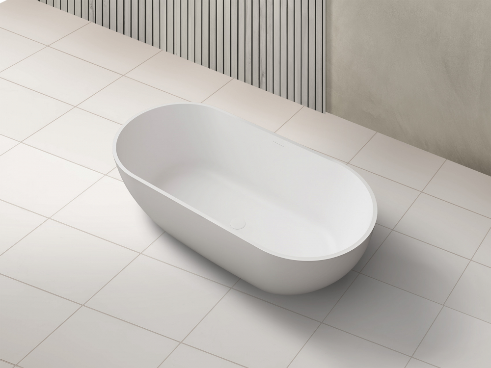 Ванна из искусственного камня Abber Stein 170х75 белый матовый AS9613-1.7 - 2