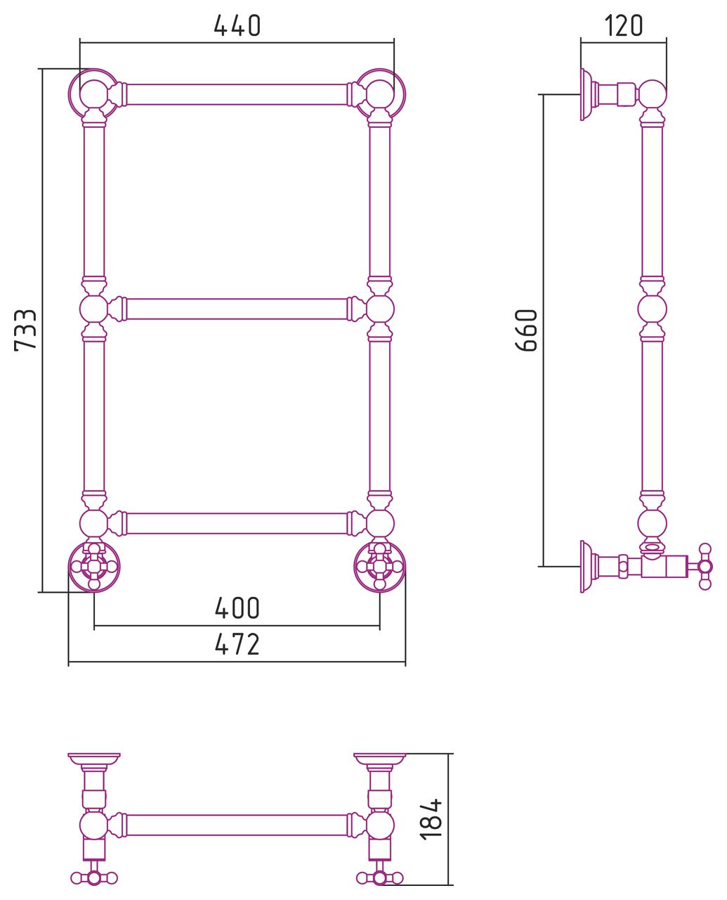 Полотенцесушитель водяной ДР 