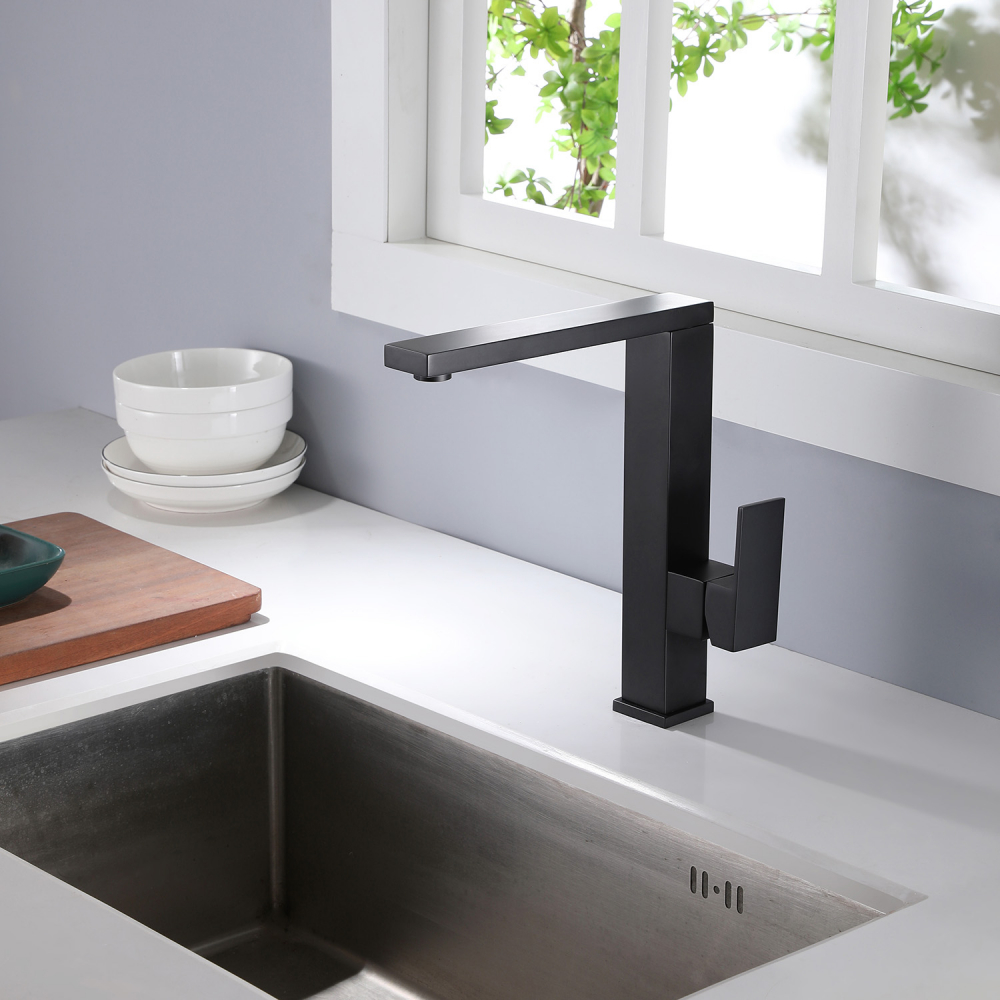 Смеситель для кухни ABBER Daheim черный матовый  AF8214B - 1