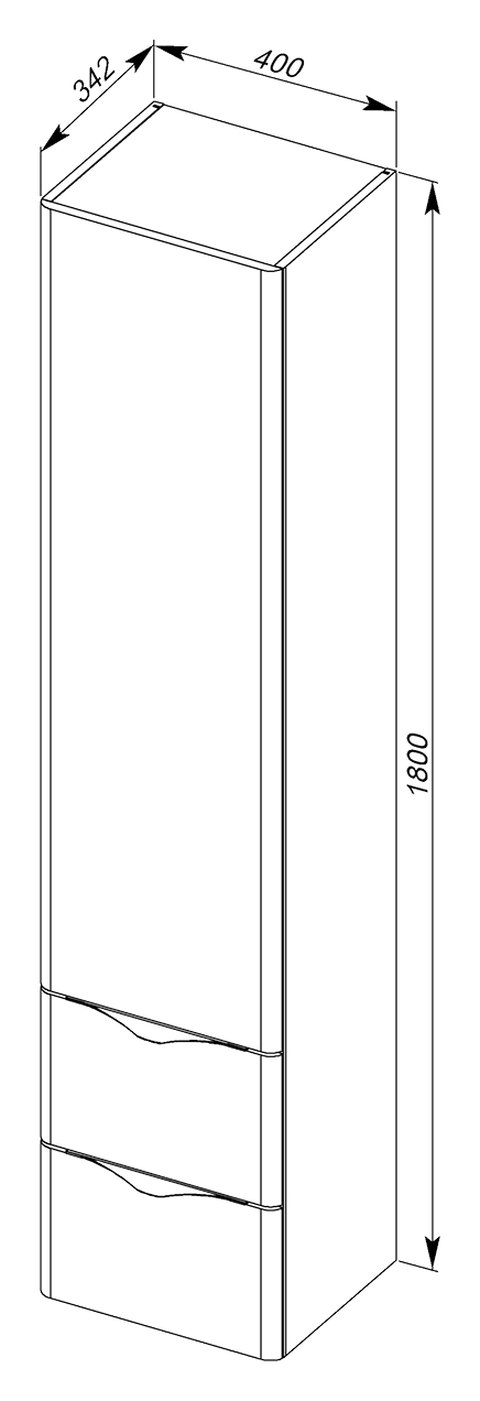Шкаф-пенал Aquanet Орлеан 40 белый 00183079 - 5
