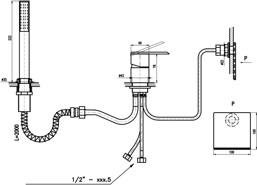 Смеситель на борт ванны Rav Slezak Loira хром LR563.5Y - 1