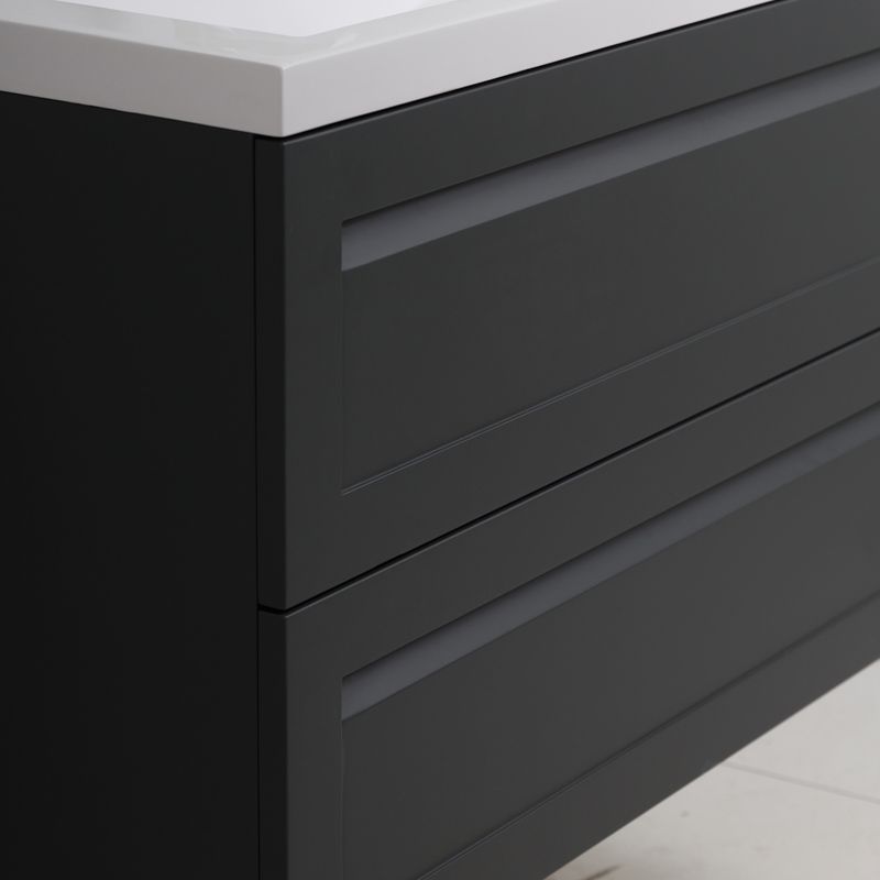 PLATINO База под раковину подвесная с двумя выкатными ящиками, Серый матовый AM-Platino-800-2C-SO-GM-Cer - 1