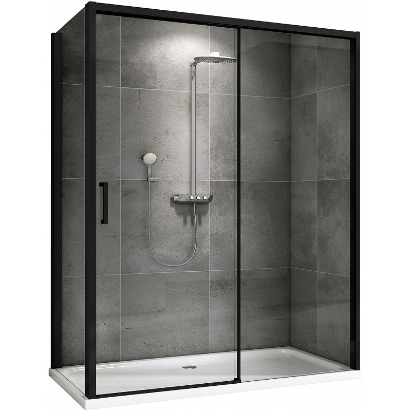 Душевой уголок Abber Komfort 170х90 черный стекло прозрачное AG93170B-S92B - 0