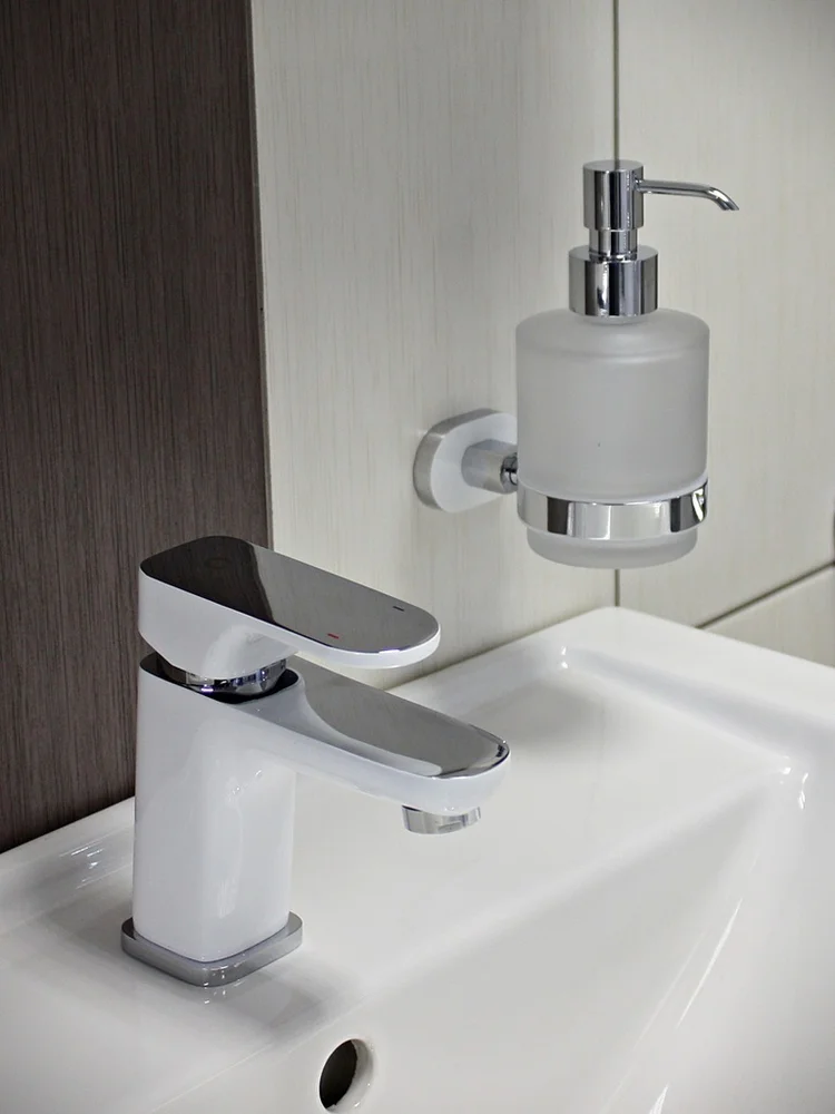 Дозатор для жидкого мыла Rav Slezak Yukon хром - белый YUA0303CB - 1