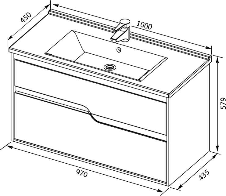 Мебель для ванной Aquanet Модена 100 - 9