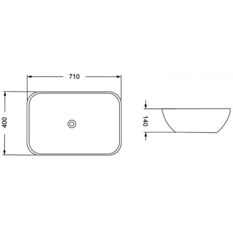 Накладная раковина Vincea 71 белая матовая VBS-215 - 1