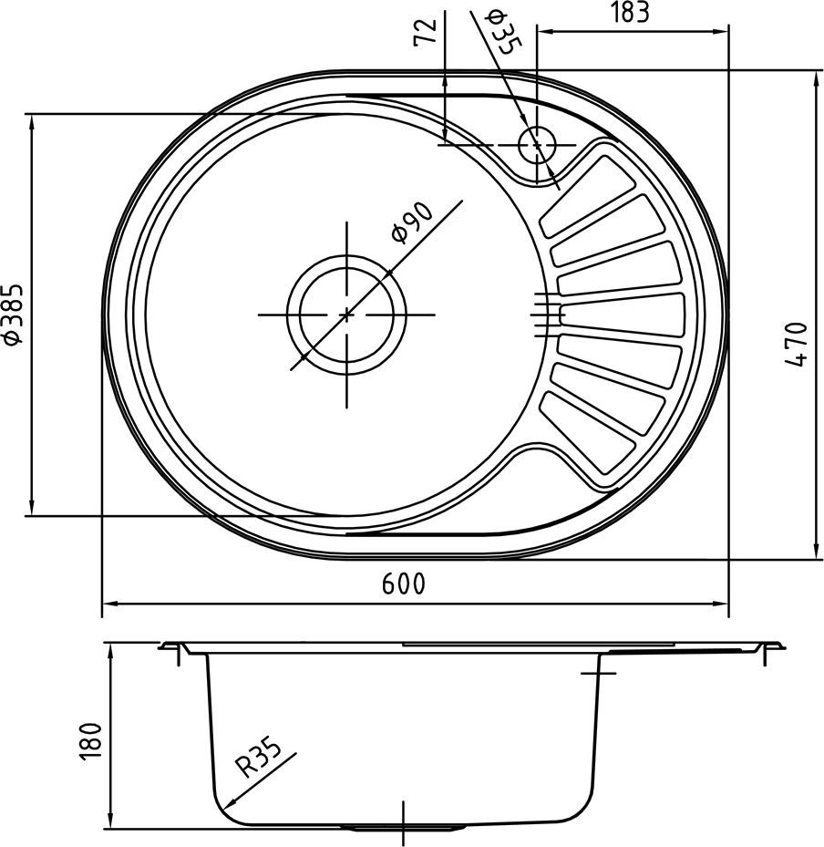 Мойка кухонная Iddis Suno SUN60PLi77 - 1