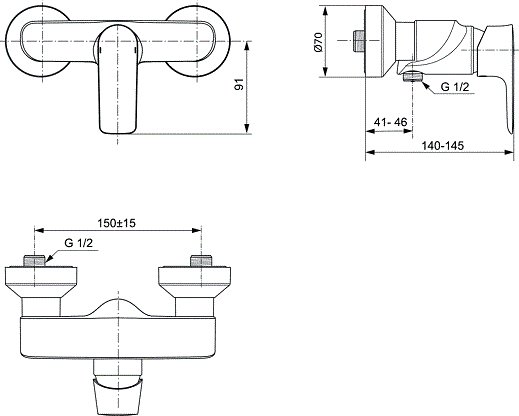Смеситель для душа Ideal Standard Connect Air хром A7032AA - 1