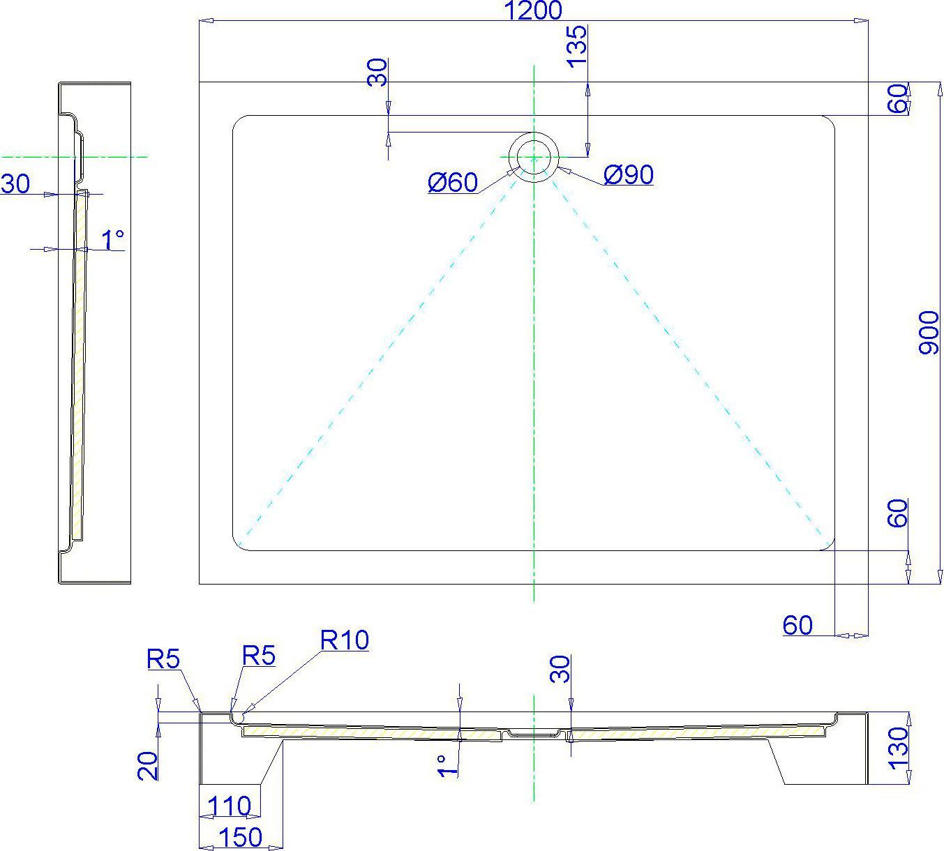 Поддон для душа Royal Bath RB9120HP - 1