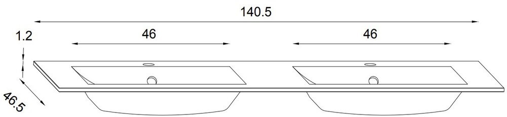 Раковина мебельная двойная Jacob Delafon Sherwood 140 белый матовый EB1832RU-DE1 - 1