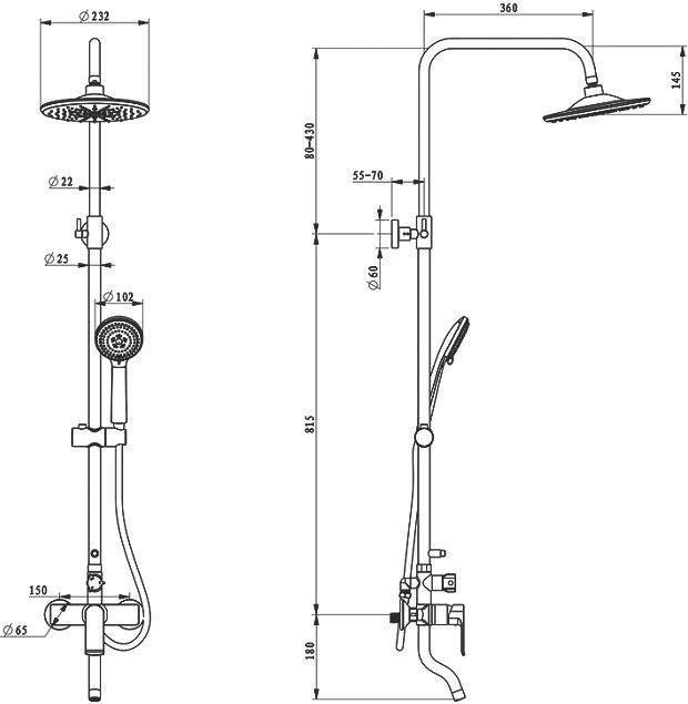 Душевая стойка Iddis Edifice EDISB3Fi06 - 2