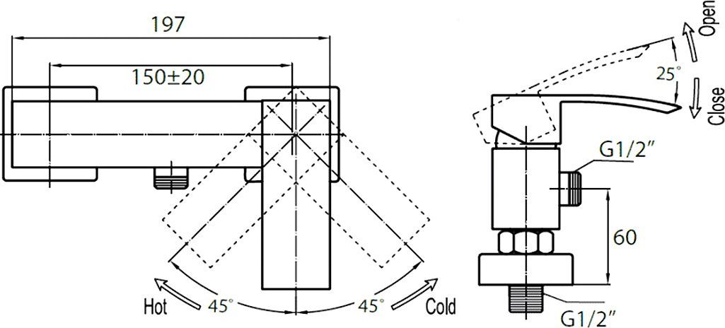 Смеситель Cezares Quattro C D-01 для душа QUATTRO-C-D-01 - 1