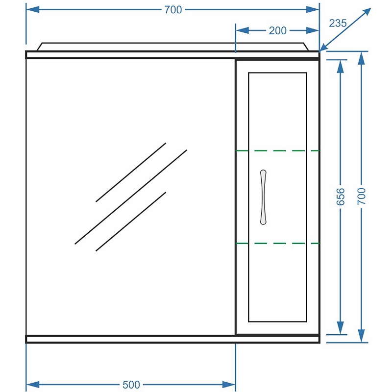 Зеркало-шкаф Stella Polar Концепт 70 R с подсветкой белый SP-00000127 - 3