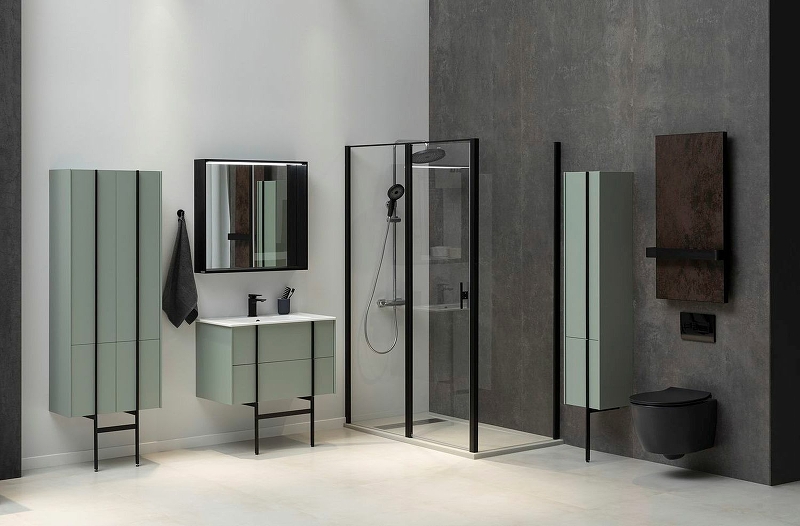 Шкаф пенал Allen Brau Reality 30 L подвесной серо - зеленый матовый 1.32002.CGM - 15