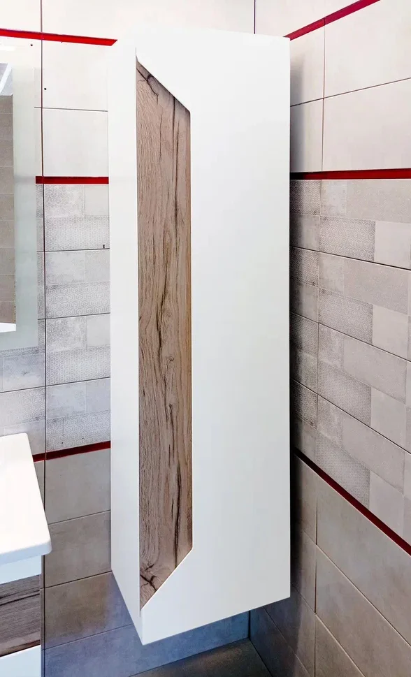 Шкаф-пенал Бриклаер Брайтон белый матовый/дуб кера  4627125415746 - 1