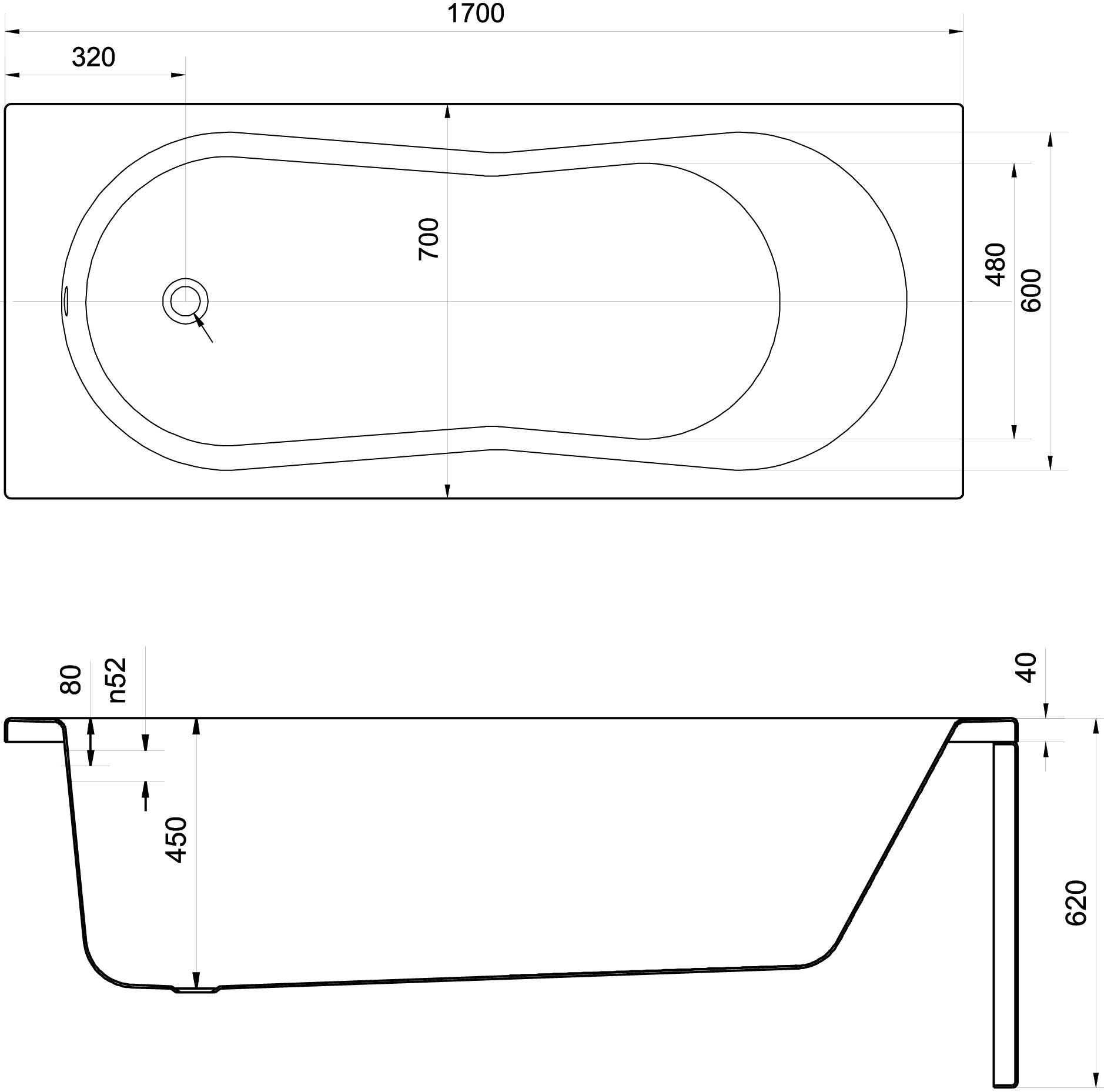 Акриловая ванна Cersanit Nike 170 ультра белый 63347 - 5