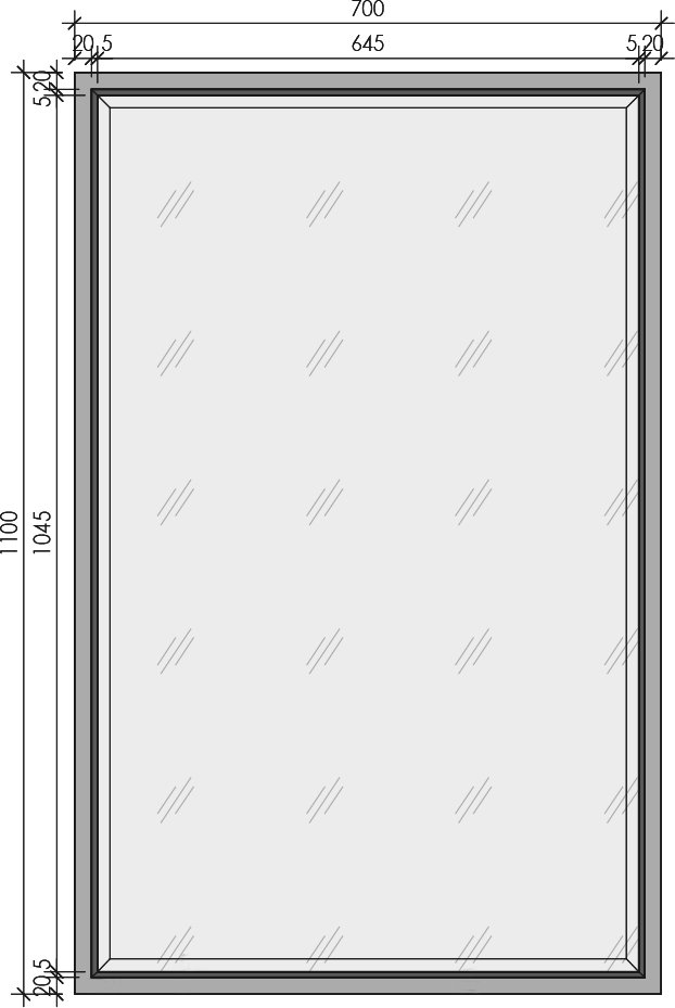 Зеркало Armadi Art Monaco 70х110 с подсветкой бежевый - золото 566-CPG - 3