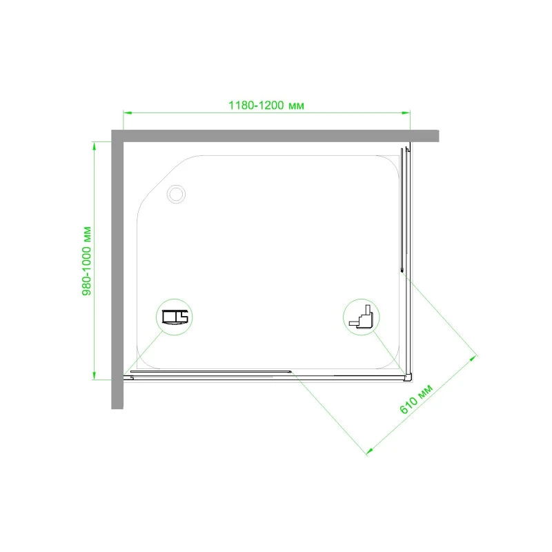 Душевой уголок Royal Bath 120х100 хром стекло прозрачное RB1120HPD-T-CH - 2