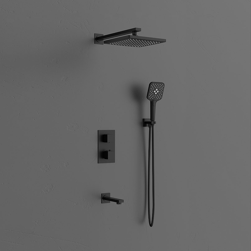Душевой комплект Vincea Next с термостатом черный матовый VSFW-1N3TMB - 1